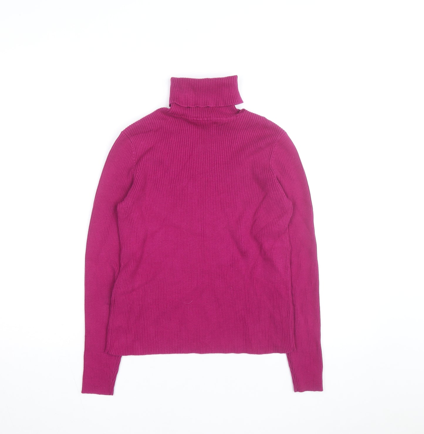 Ralph Lauren Women’s Pink Roll Neck Cotton Petite Jumper Size S