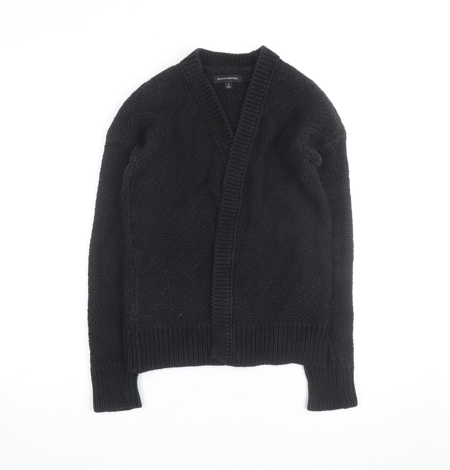 Banana Republic Women's Black Chunky Knit Wool Blend Cardigan S