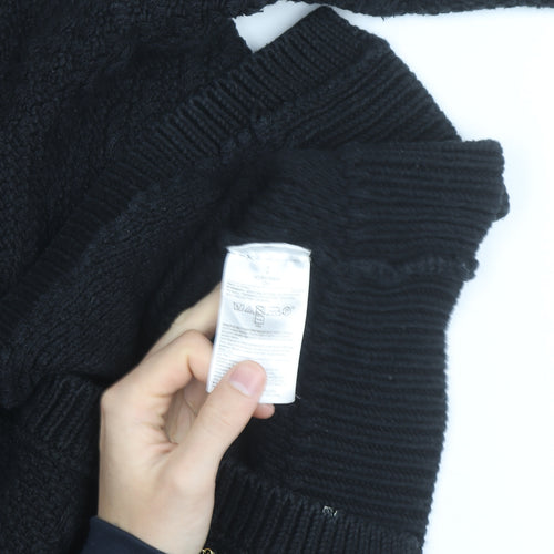 Banana Republic Women's Black Chunky Knit Wool Blend Cardigan S