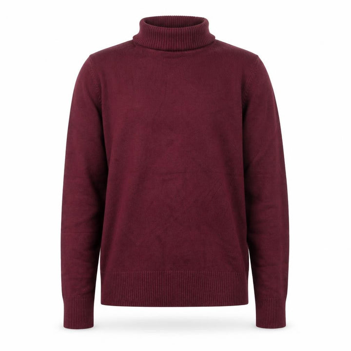 French Connection Men's Red Roll Neck Cotton Jumper Size M