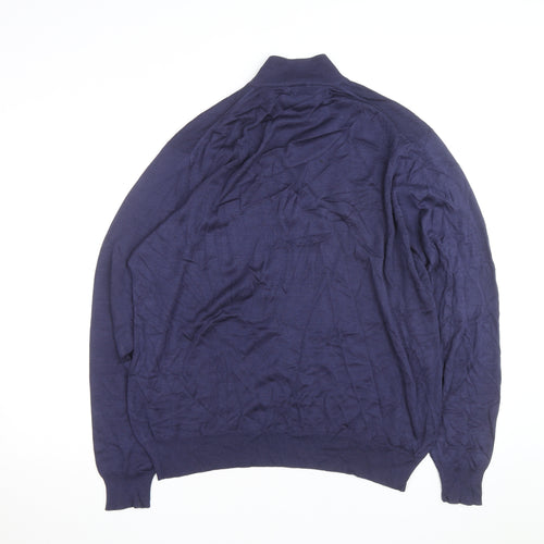 Jos. A. Bank Men's Blue Silk Roll Neck Jumper Size L