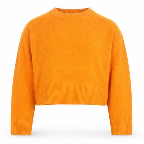 & Other Stories Women Orange Crew Neck Cotton Blend Jumper M