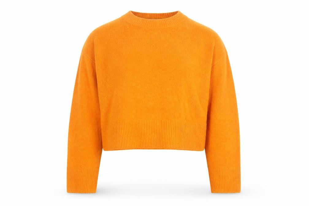 & Other Stories Women Orange Crew Neck Cotton Blend Jumper M