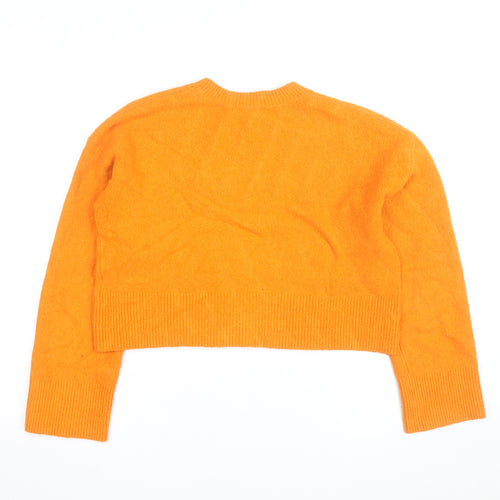 & Other Stories Women Orange Crew Neck Cotton Blend Jumper M