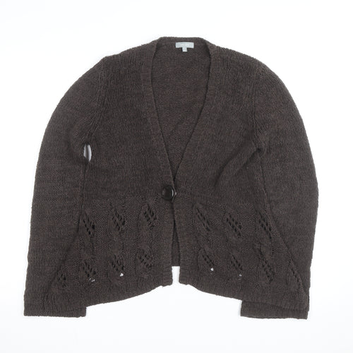 Marks and Spencer Per Una Women's Brown V-Neck Knit Cardigan M