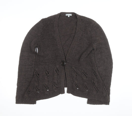 Marks and Spencer Per Una Women's Brown V-Neck Knit Cardigan M