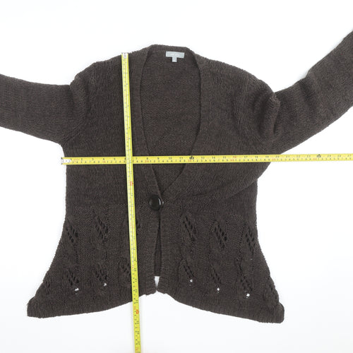 Marks and Spencer Per Una Women's Brown V-Neck Knit Cardigan M