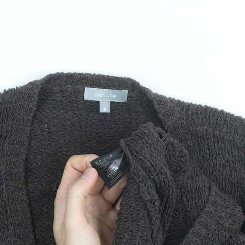 Marks and Spencer Per Una Women's Brown V-Neck Knit Cardigan M