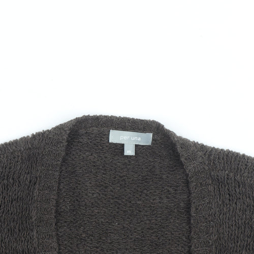 Marks and Spencer Per Una Women's Brown V-Neck Knit Cardigan M