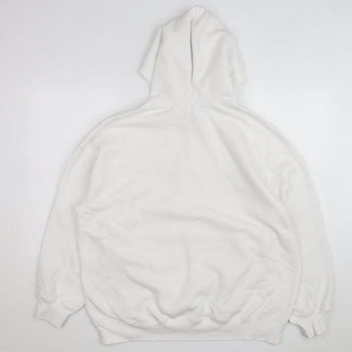 H&M Divided Men's White Boston Pullover Hoodie Size M