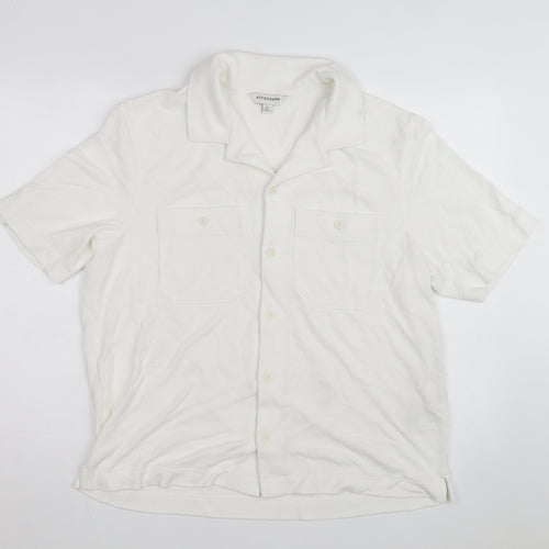Marks and Spencer Autograph Men's White Regular Fit Button-Up Shirt L