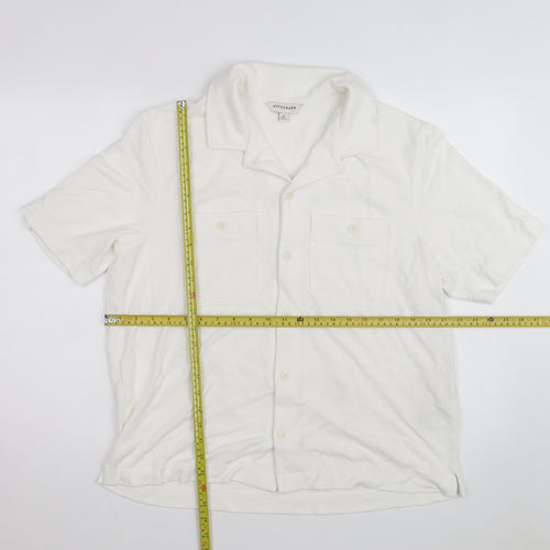 Marks and Spencer Autograph Men's White Regular Fit Button-Up Shirt L