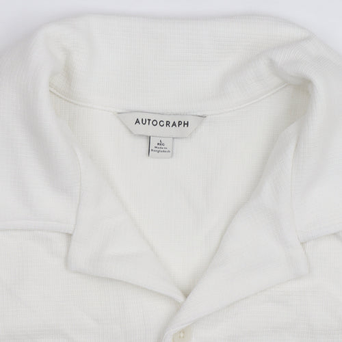 Marks and Spencer Autograph Men's White Regular Fit Button-Up Shirt L