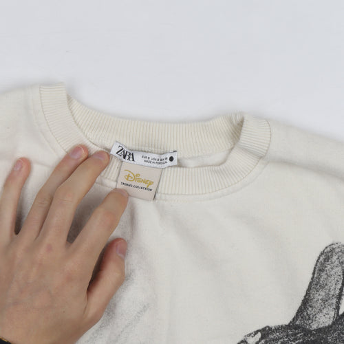 Zara Women Beige Disney Bambi Pullover Sweatshirt Size S