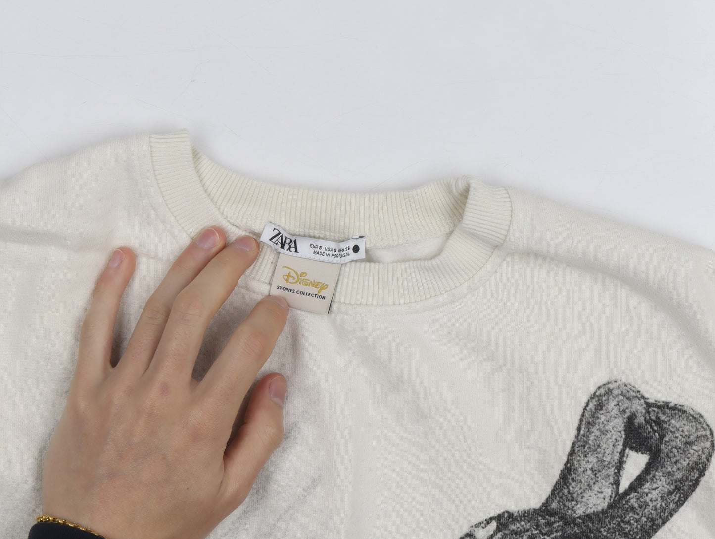 Zara Women Beige Disney Bambi Pullover Sweatshirt Size S