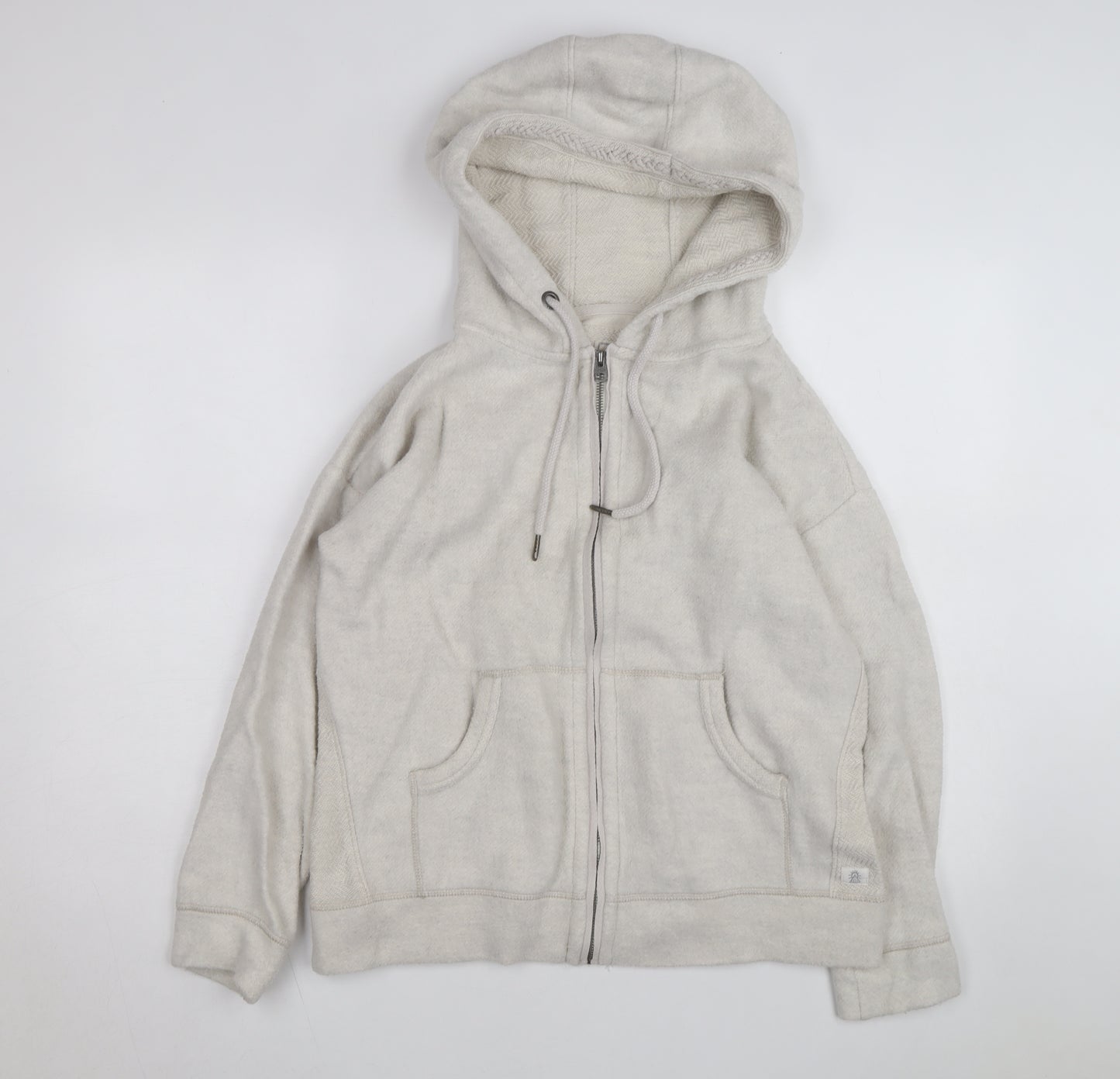 Fat Face Men's Beige Full Zip Hoodie Size M Cotton Knit