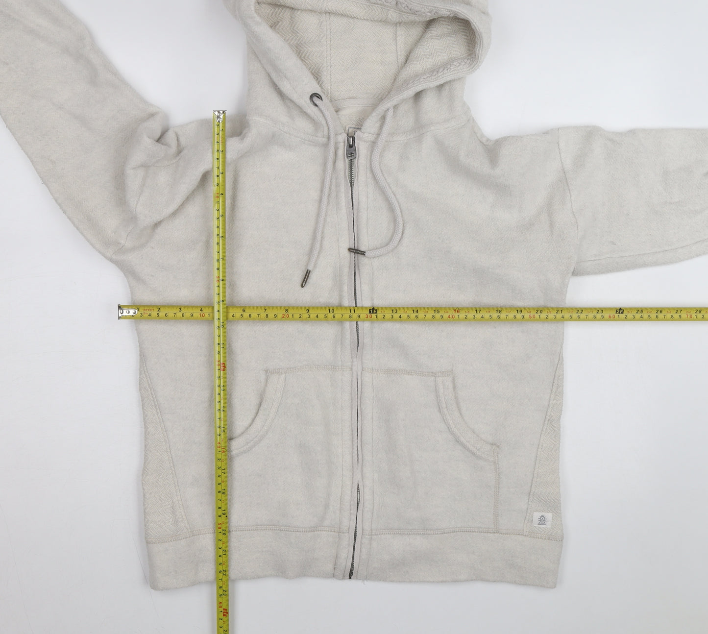 Fat Face Men's Beige Full Zip Hoodie Size M Cotton Knit