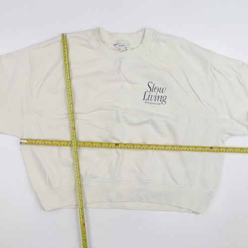 Marks and Spencer Women Ivory Slow Living Pullover Sweatshirt L