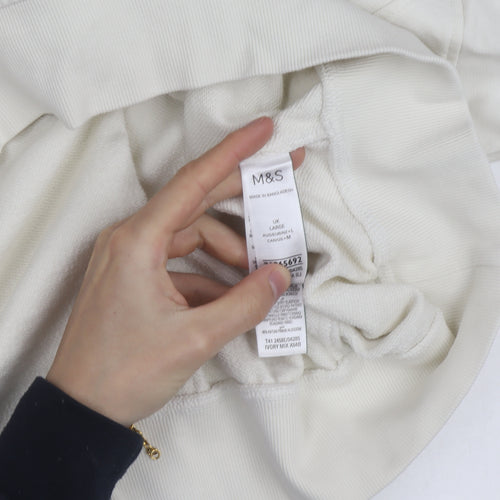 Marks and Spencer Women Ivory Slow Living Pullover Sweatshirt L