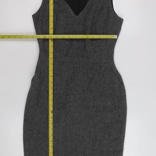 L.K. Bennett Women's Grey Wool Sheath Work Dress Size 8