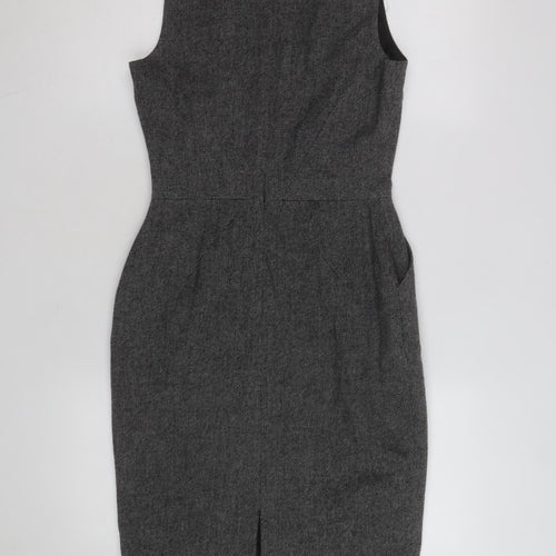L.K. Bennett Women's Grey Wool Sheath Work Dress Size 8