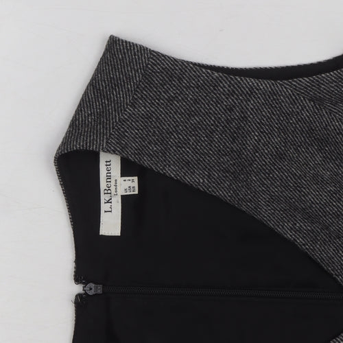 L.K. Bennett Women's Grey Wool Sheath Work Dress Size 8