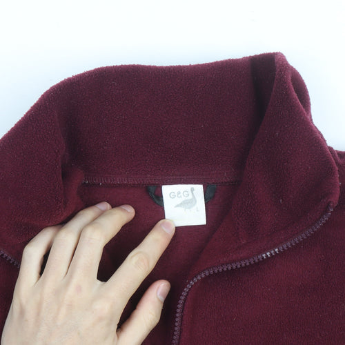 Geese & Gander Men's Burgundy Fleece Windbreaker Jacket Size L