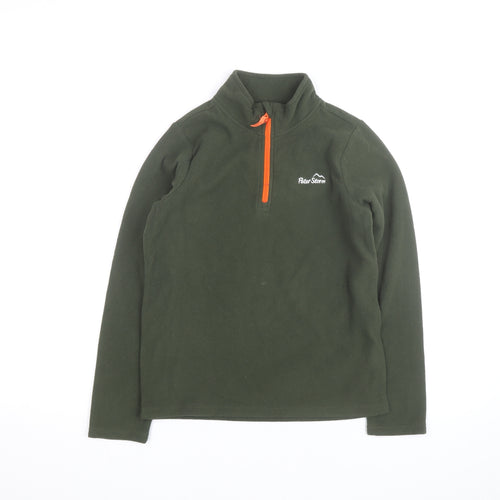Peter Storm Boys Green 11-12 Years Fleece 1/4 Zip Sweatshirt