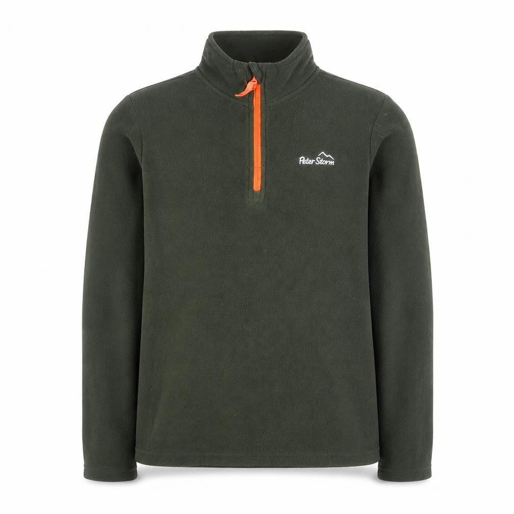 Peter Storm Boys Green 11-12 Years Fleece 1/4 Zip Sweatshirt