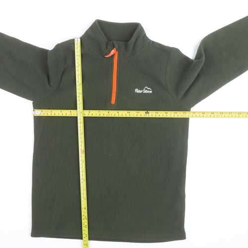 Peter Storm Boys Green 11-12 Years Fleece 1/4 Zip Sweatshirt