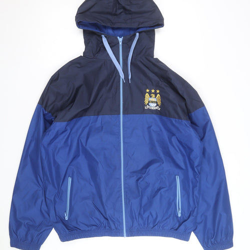 Manchester City Men's Blue 2XL Hooded Windbreaker Jacket
