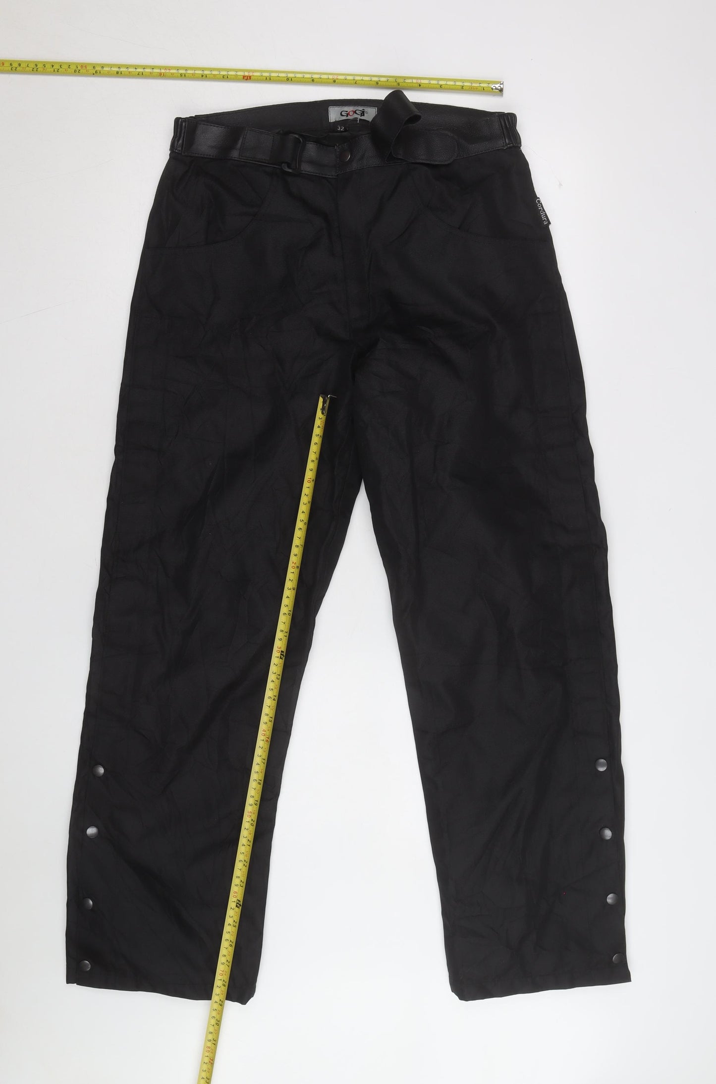 GOGI Men's Black 32 Cargo Workwear Trousers with Buckle Belt