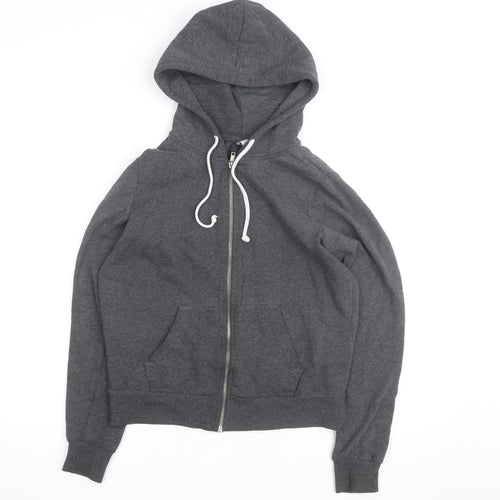 H&M Men’s Grey Full Zip Hoodie Size S Regular Fit Cotton Blend