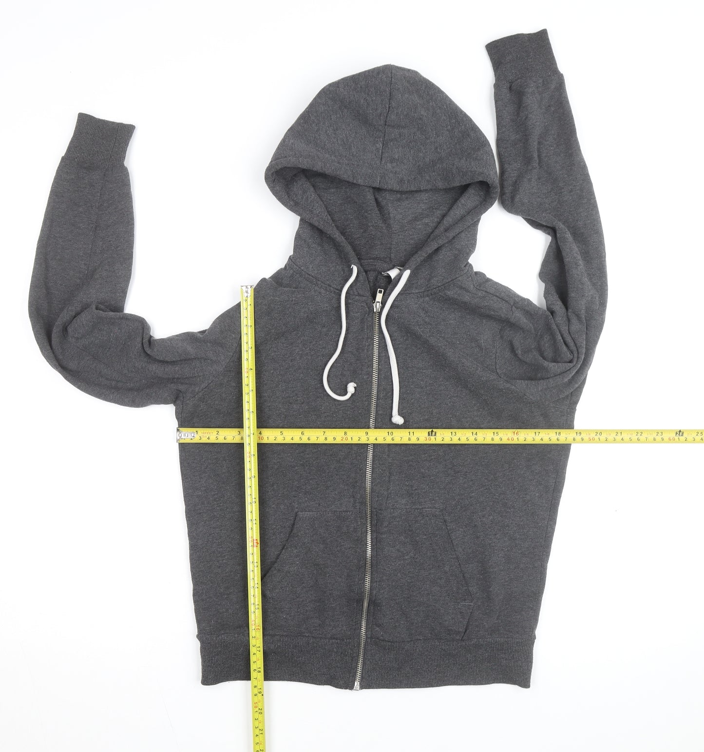 H&M Men’s Grey Full Zip Hoodie Size S Regular Fit Cotton Blend