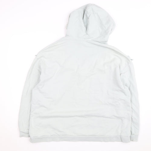 River Island Women’s White Ruffle Hooded Pullover Jumper Size L