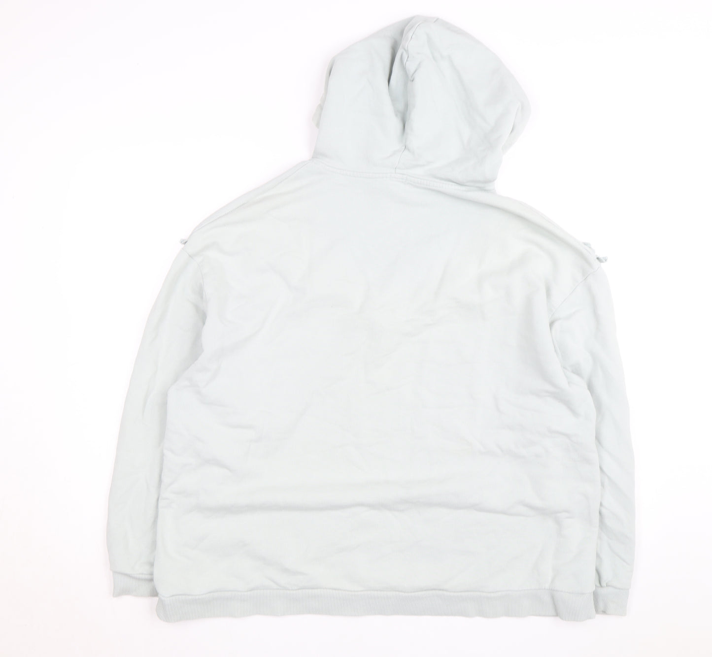 River Island Women’s White Ruffle Hooded Pullover Jumper Size L