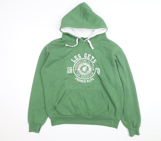 Avomarks Men Green Pullover Hoodie L Hooded French Alps Sweatshirt