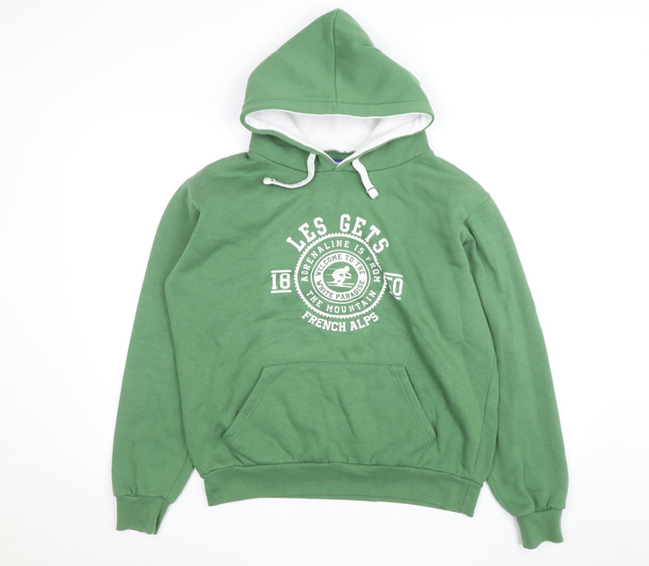 Avomarks Men Green Pullover Hoodie L Hooded French Alps Sweatshirt
