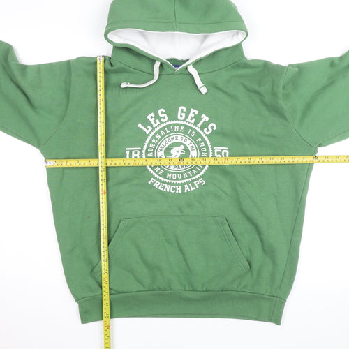 Avomarks Men Green Pullover Hoodie L Hooded French Alps Sweatshirt
