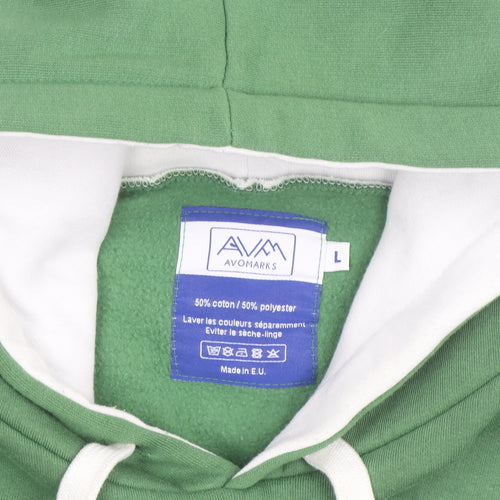 Avomarks Men Green Pullover Hoodie L Hooded French Alps Sweatshirt