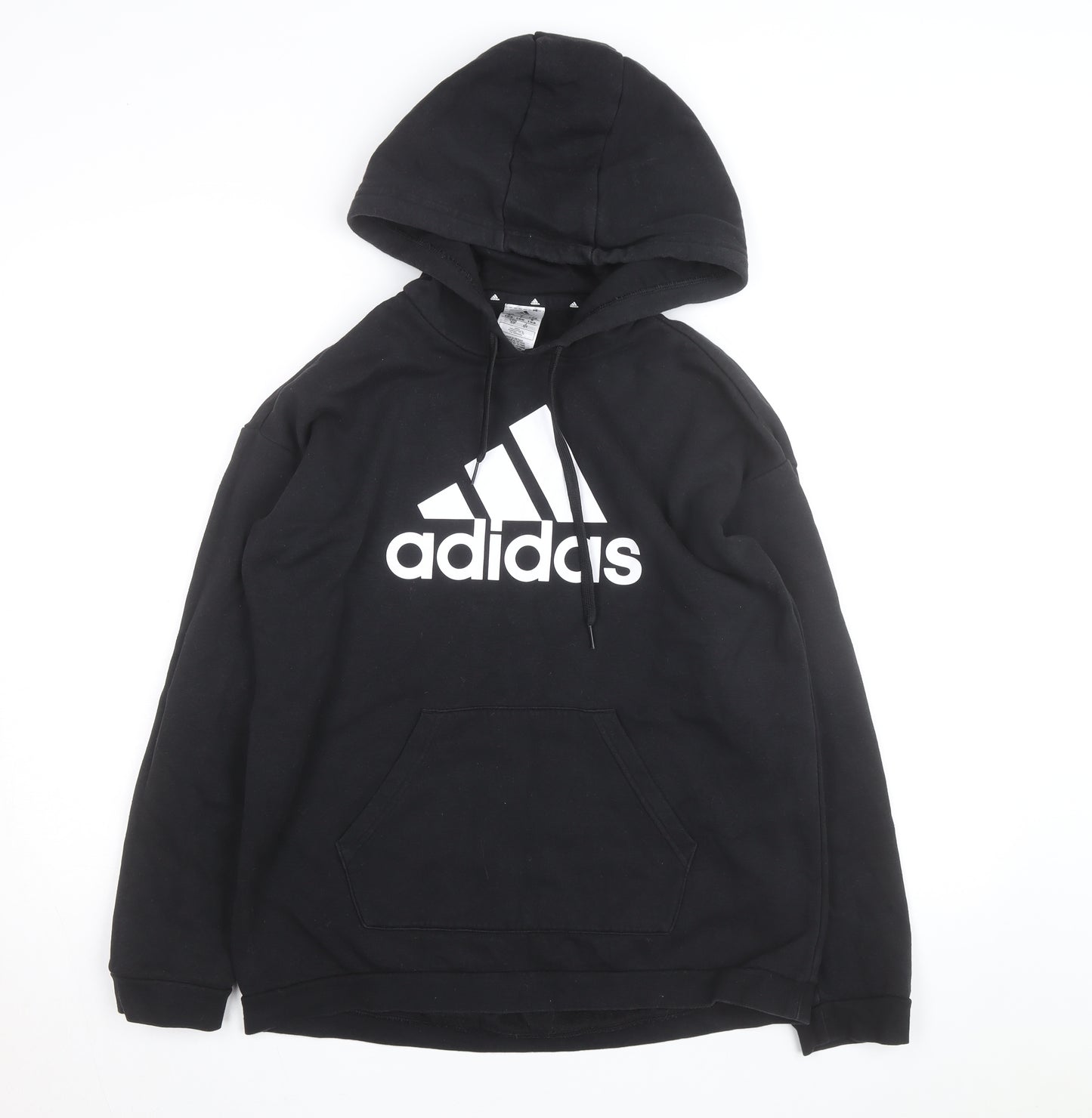Adidas Womens Black Pullover Hoodie Size S Logo Graphic Hooded Sweatshirt