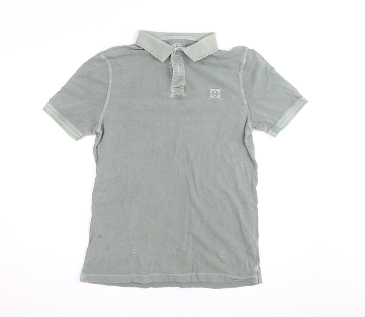 Marks and Spencer Men's Green Cotton Polo Shirt Size M Regular Fit