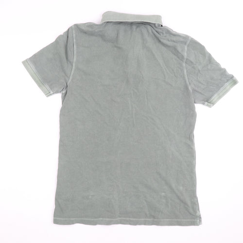 Marks and Spencer Men's Green Cotton Polo Shirt Size M Regular Fit