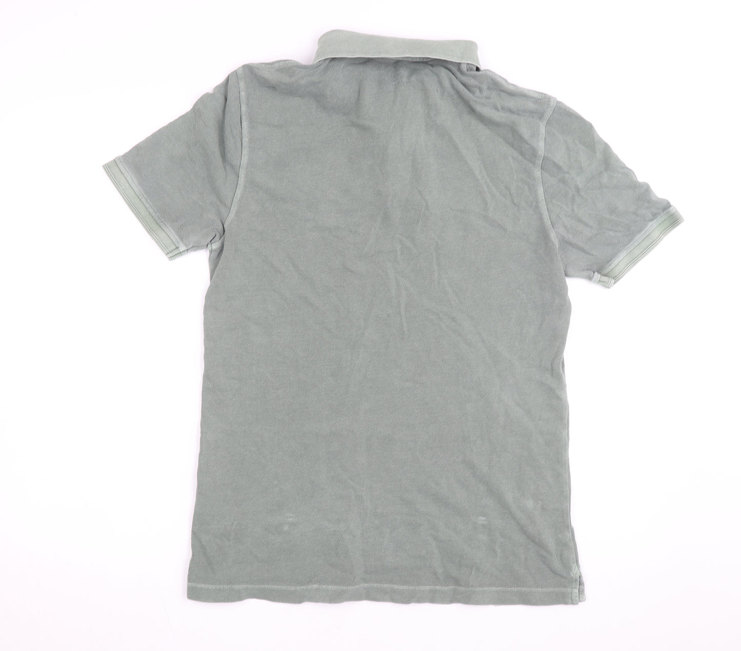 Marks and Spencer Men's Green Cotton Polo Shirt Size M Regular Fit