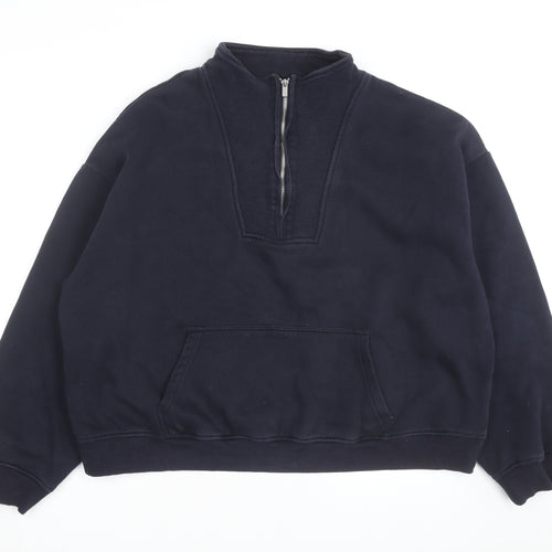 Next Men’s Blue 1/2 Zip Fleece Sweatshirt Size L Regular Fit