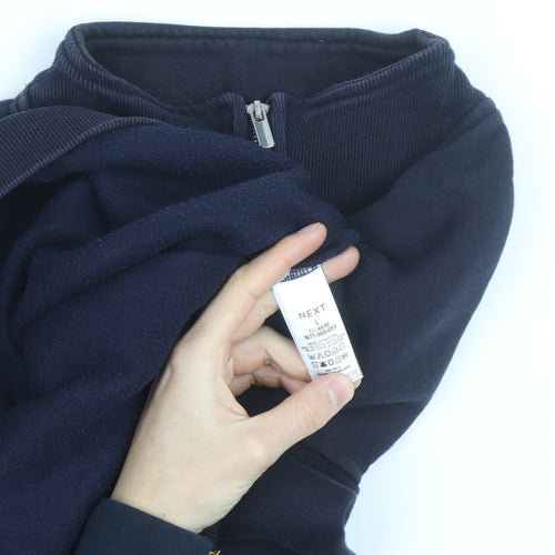Next Men’s Blue 1/2 Zip Fleece Sweatshirt Size L Regular Fit