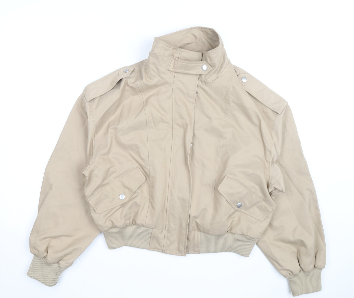 Marks and Spencer Men’s Beige Bomber Jacket M Cotton Blend