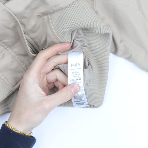Marks and Spencer Men’s Beige Bomber Jacket M Cotton Blend