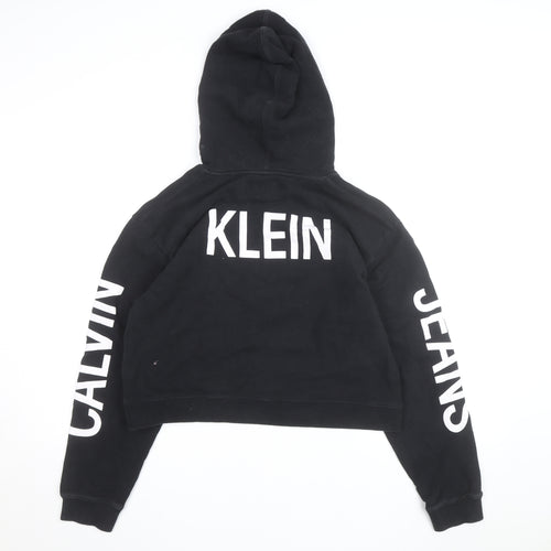 Calvin Klein Jeans Women's Black L Pullover Hoodie with Logo Print