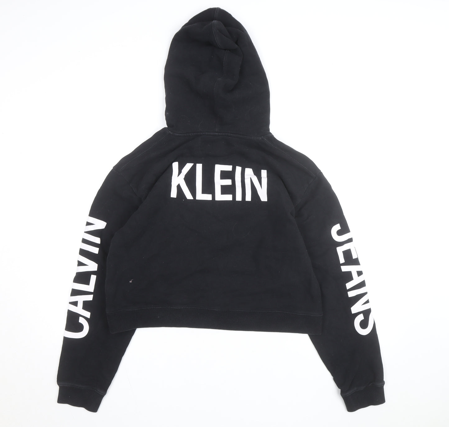 Calvin Klein Jeans Women's Black L Pullover Hoodie with Logo Print